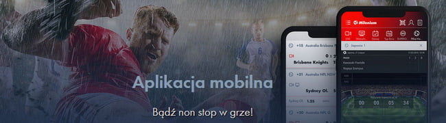 Korzystać z oferty bukmachera Milenium można również przy użyciu specjalnej aplikacji mobilnej aplikacja mobilna Milenium