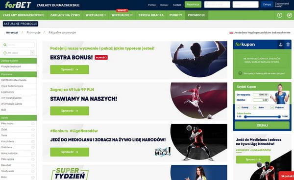 Bukmacher Forbet przedstawia ciekawą ofertę bonusów i promocji. Nie są to wyłącznie bonusy dla nowych graczy, ale także okresowe promocje dla osób posiadających już konto gracza u bukmachera Forbet - promocje