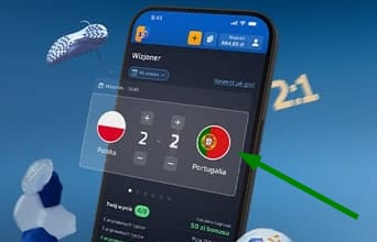 Wizjoner - darmowa gra bukmachera STS z bonusami bez depozytu. Przykładowy mecz Polska - Portugalia w aplikacji mobilnej.