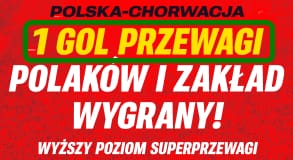 Wyższy Poziom Superprzewagi w Superbet na mecz Polska - Chorwacja. 1 gol przewagi Polaków i zakład wygrany.
